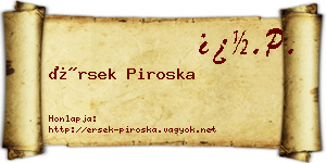 Érsek Piroska névjegykártya